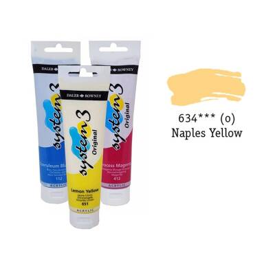 Daler Rowney System 3 Original Akrilik Boya 150 ml Naples Yellow