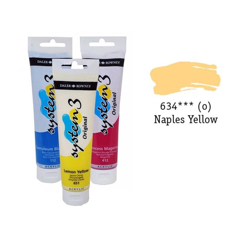 Daler Rowney System 3 Original Akrilik Boya 150 ml Naples Yellow - 1