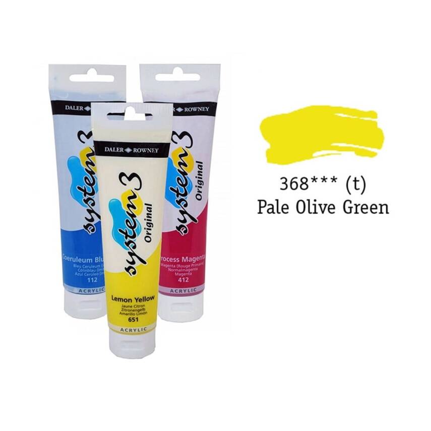 Daler Rowney System 3 Original Akrilik Boya 150 ml Pale Olive Green - 1