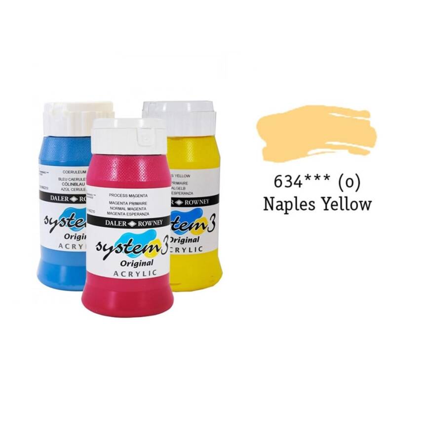 Daler Rowney System 3 Original Akrilik Boya 500 ml Naples Yellow - 1
