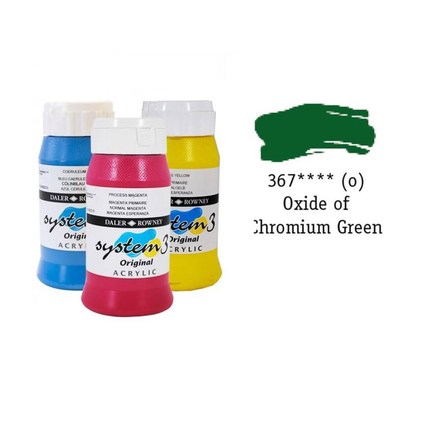 Daler Rowney System 3 Original Akrilik Boya 500 ml Oxide Of Chromium Green - 1
