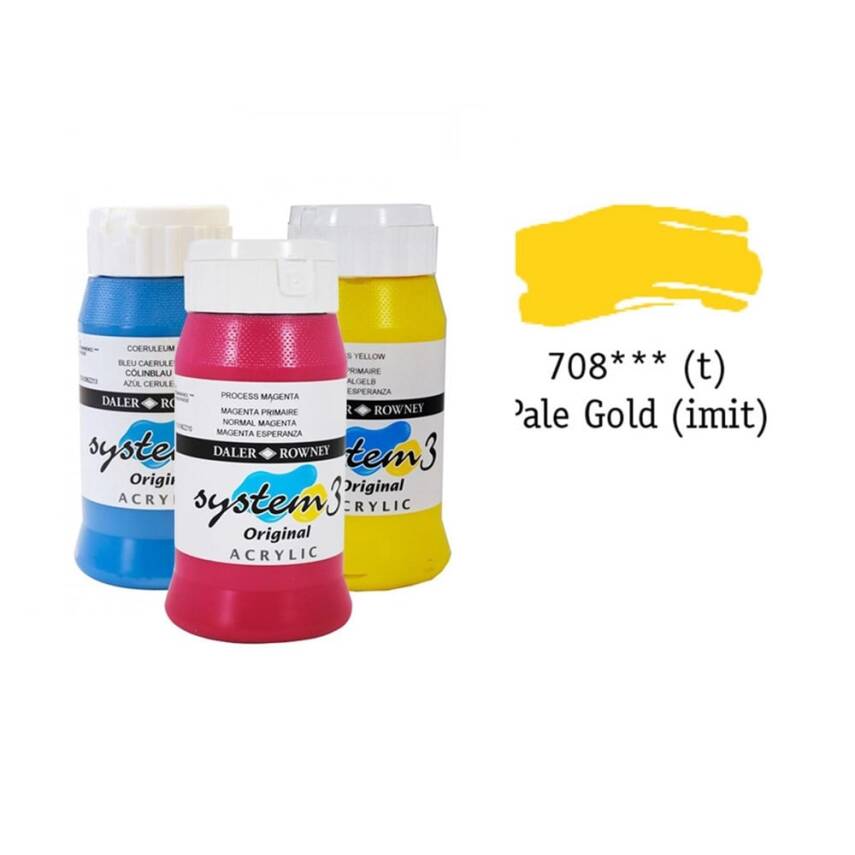 Daler Rowney System 3 Original Akrilik Boya 500 ml Pale Gold İmit - 1