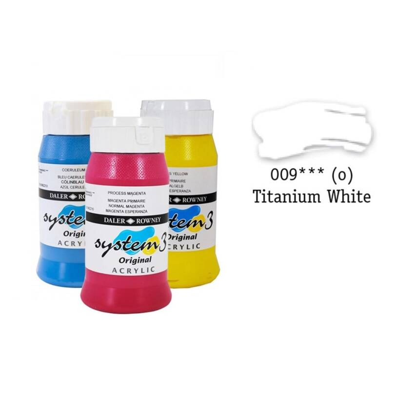 Daler Rowney System 3 Original Akrilik Boya TITANIUM WHITE - 1