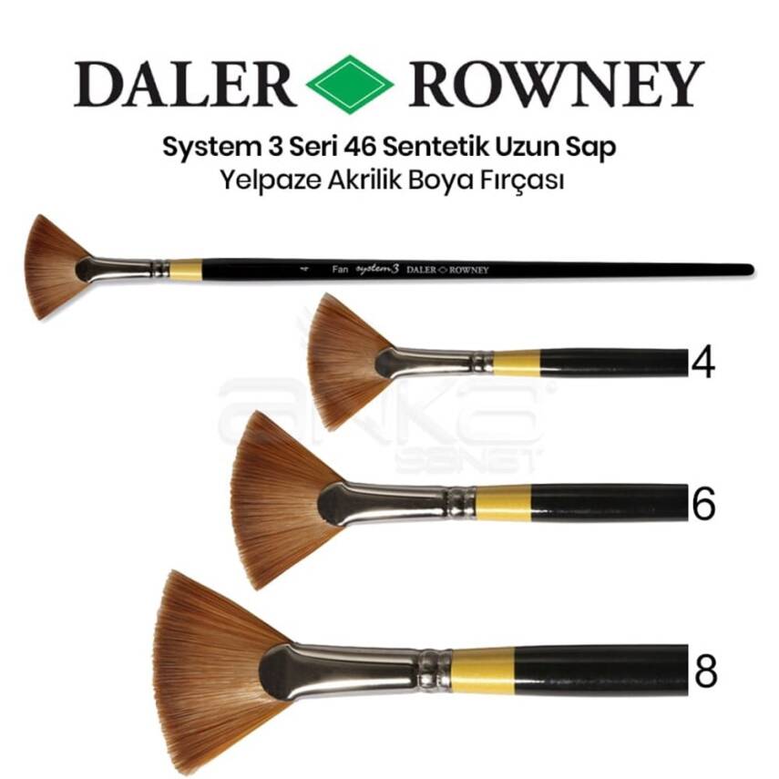 Daler Rowney System3 Fan Yelpaze Fırça Seri 46 No: 8 - 1