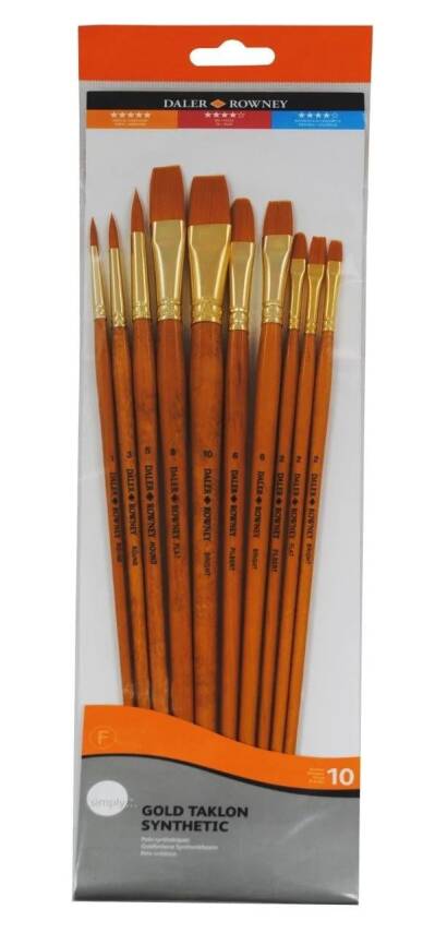 Daler Rowney Taklon Brush Set Long Handle 10 Pieces - 1