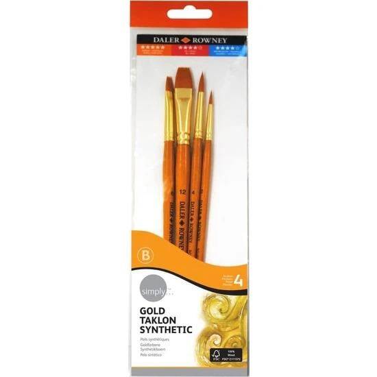 Daler Rowney Taklon Brush Set Short Handle 5-Piece - 1