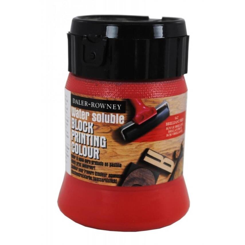 Daler Rowney Water Soluble Block Printing Color Brilliant Red 250 ml - 1