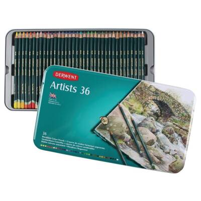 Derwent Artists Colour Pencils Tin Box of 36 Artist Colour Pencils (1)