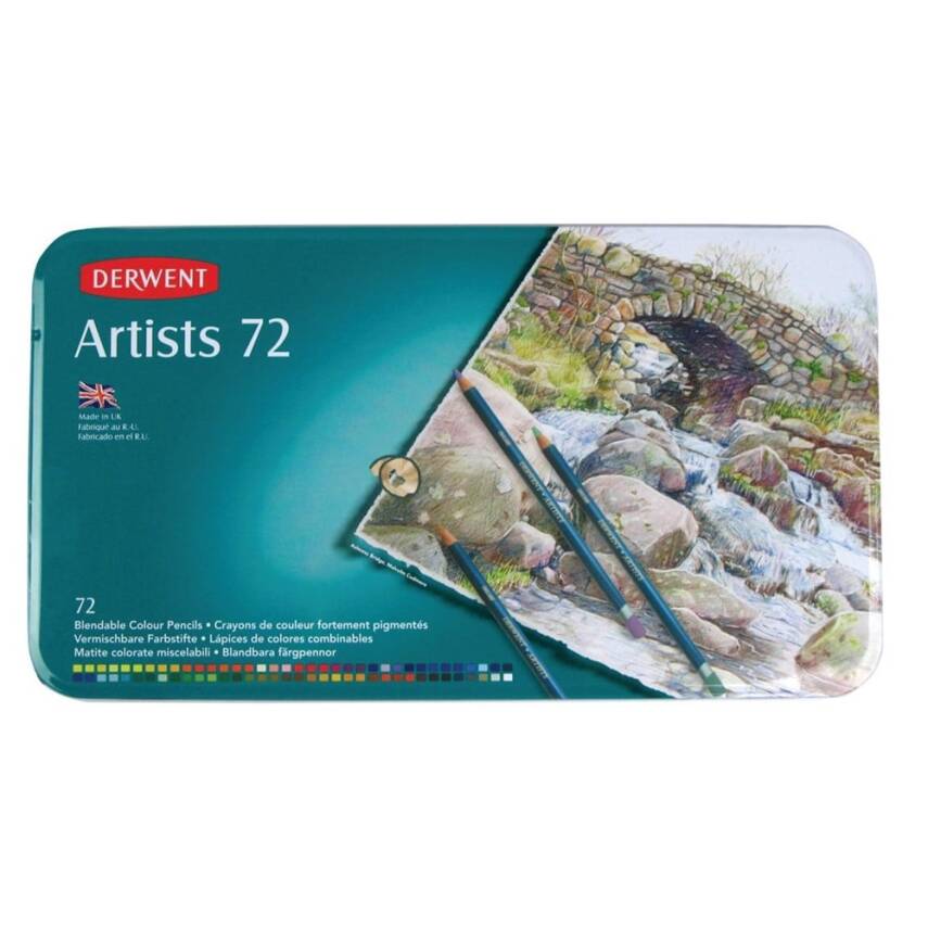 Derwent Artists Colour Pencils Tin Box of 72 Artist Colour Pencils - 1