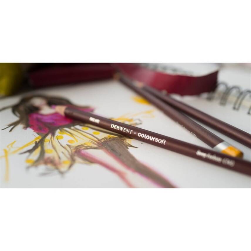 Derwent Coloursoft Colour Pencils Renkli Yumuşak Kuru Boya Kalemi 36'lı Teneke Kutu - 6