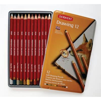 Derwent Drawing Oil-Based Sketching Pencils, 12-Piece Tin Box - 2