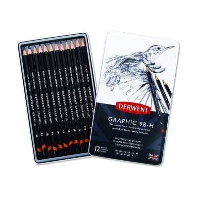 Derwent Graphic Pencil Soft Graduated Pencil Set of 12 Tin Box Sketching Sketch - 2