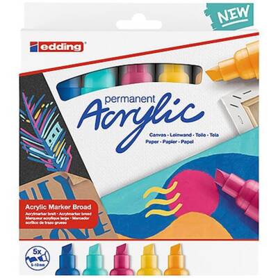 Edding Acrylic Marker Thick Tip 5-Piece Set Abstract E-5000 - 1