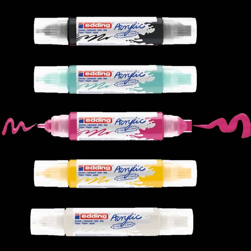 Edding Akrilik Markör 3D Double Liner 5'li Set Temel Renkler E-5400 - 2