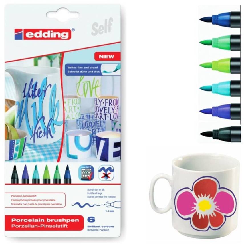 Edding Porcelain Pencil Set - Cool Colors - 2