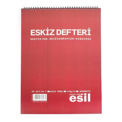 Esil Eskiz Defteri Spiralli A3 140 Gr. 297X420 mm 40 Sayfa