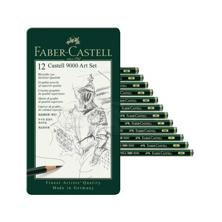 Faber Castell 9000 Dereceli Kalem Seti 12'li (8B-2H) - 1