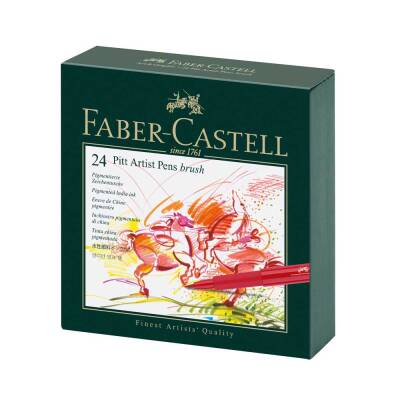 Faber Castell Pitt Çizim Kalemi Fırça Uç Studio Box, 24 Renk