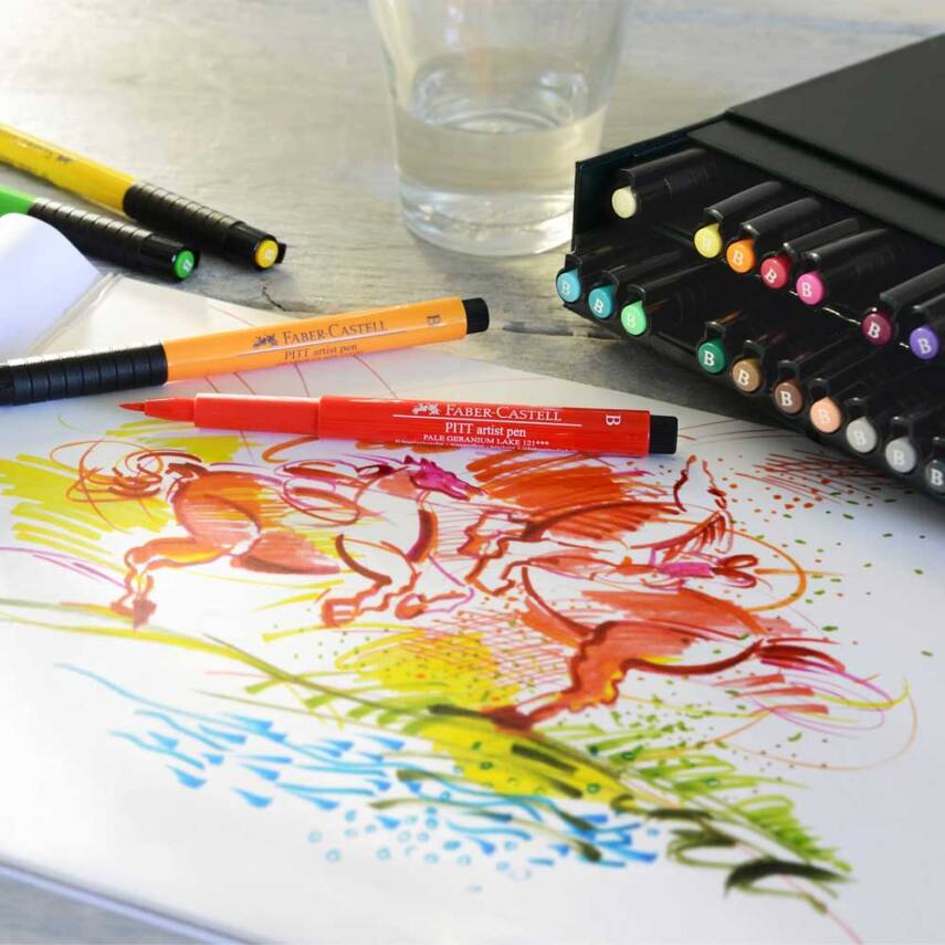 Faber Castell Pitt Çizim Kalemi Fırça Uç Studio Box, 24 Renk - 2