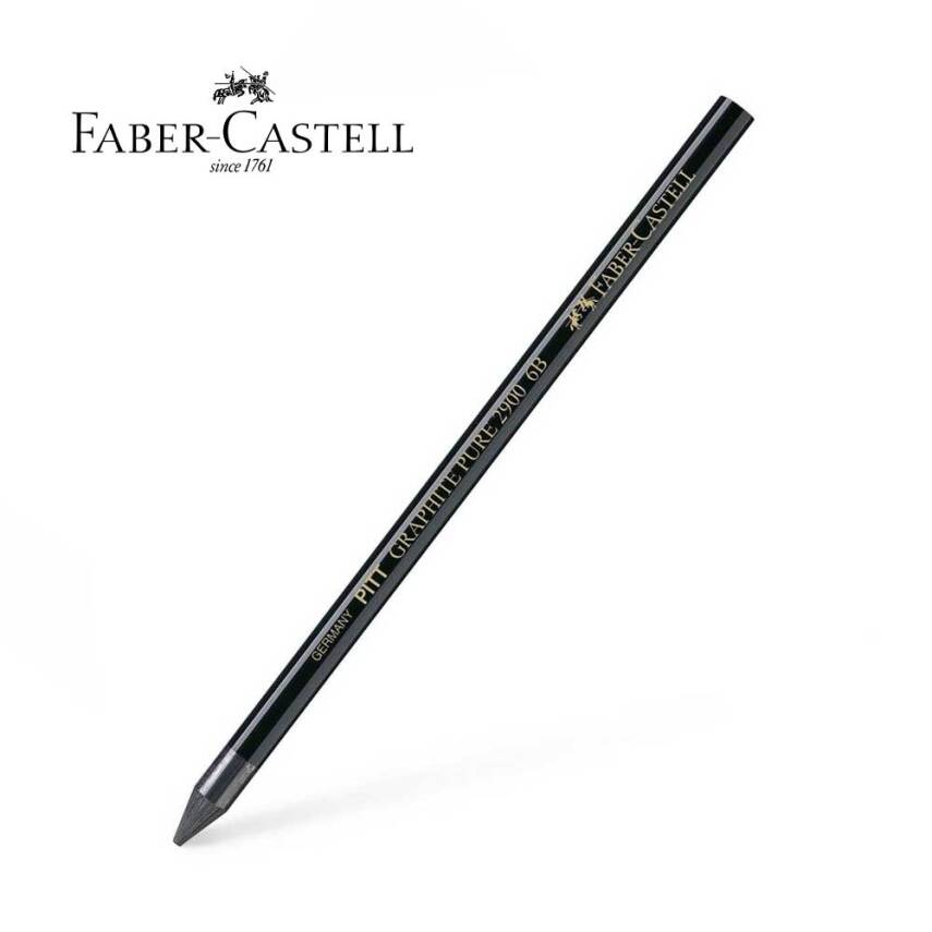 Faber Castell Pitt Monochrome Graphite Charcoal Pencil 2900 6B - 1