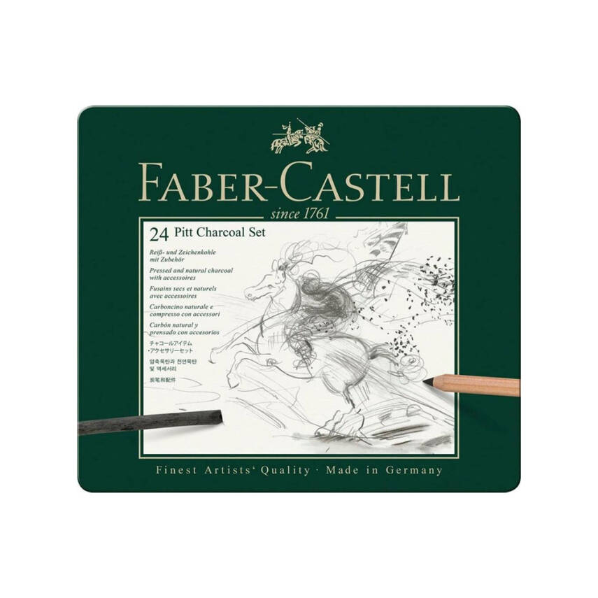 Faber Castell Pitt Monochrome İşlenmiş Kömür Seti - 1