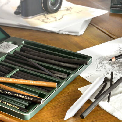 Faber Castell Pitt Monochrome Processed Charcoal Set - 3
