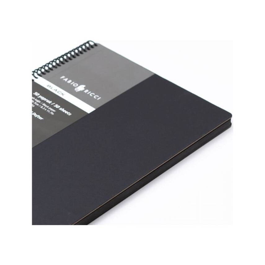 Fabio Ricci Black Spiral Notebook 50 A4 Pages - 1