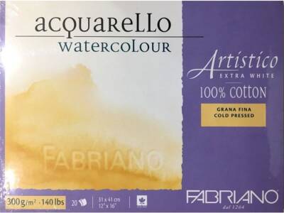 Fabriano Artistico Watercolor Notebook Extra White Grana Fina Cold Pressed 300gr, 31x41 cm 20 Pages - 2