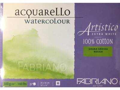 Fabriano Artistico Watercolor Notebook Extra White Grana Grossa Rough 300gr, 26x36 cm 20 Pages