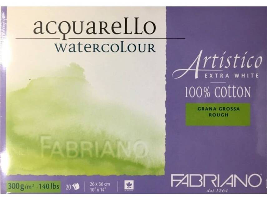 Fabriano Artistico Watercolor Notebook Extra White Grana Grossa Rough 300gr, 26x36 cm 20 Pages - 1