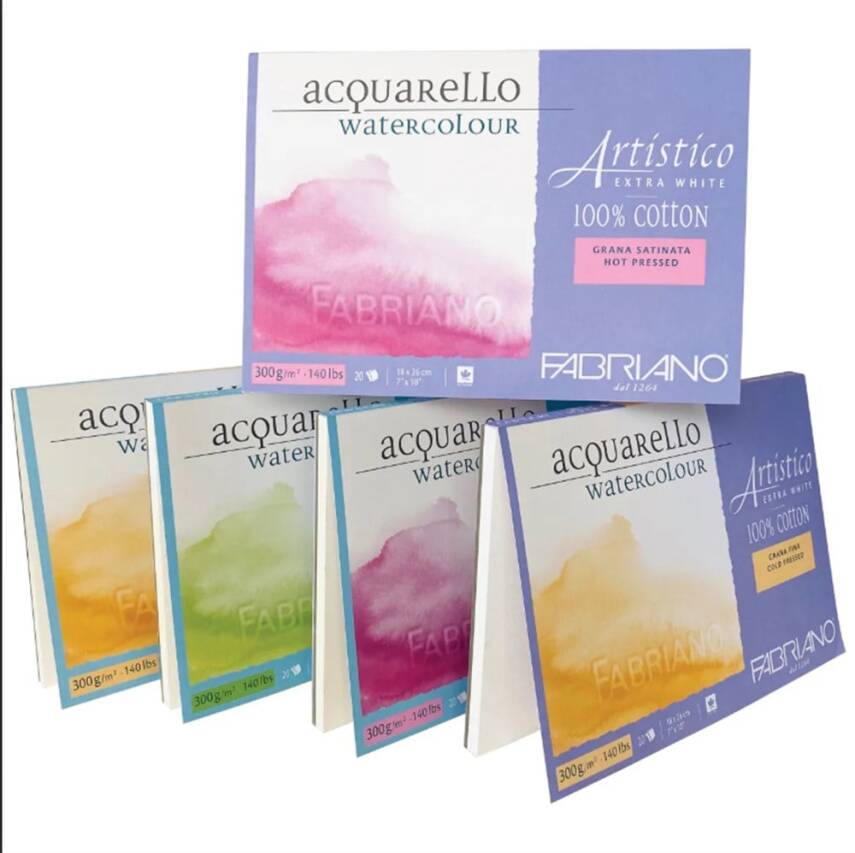 Fabriano Artistico Watercolor Notebook Extra White Grana Grossa Rough 300gr, 31x41 cm 20 Pages - 1