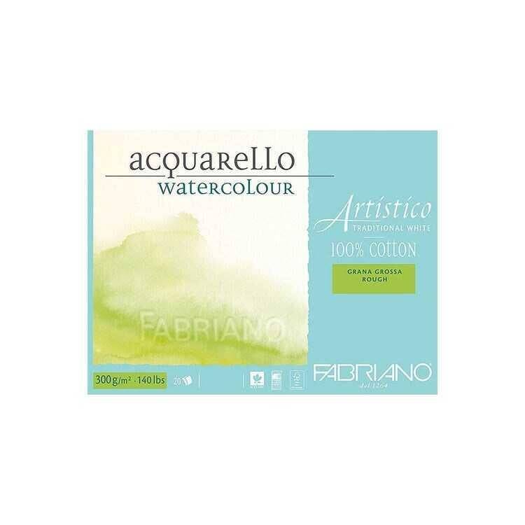 Fabriano Artistico Watercolor Notebook Traditional White Grana Grossa Rough 300gr, 18x26 cm 20 Pages - 1