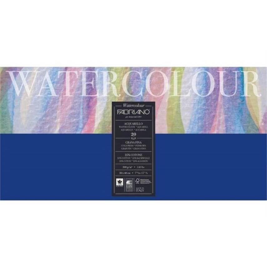 Fabriano Watercolor Studio Watercolor Block 300g. 20x40cm 20 Sheets - 1