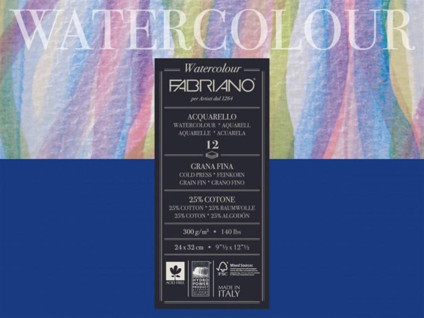 Fabriano Watercolour Cold Press 24X32cm 300g 12s - 1