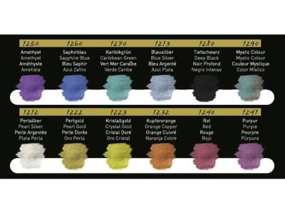 Finetec Metallic Watercolor Set 12 Colors F1200 - 3