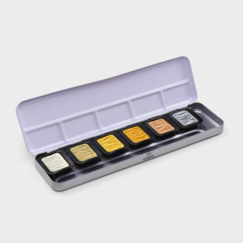 Finetec Premium Pearlescent Color Gilding Watercolor Set, 6 colors F7001 - 1