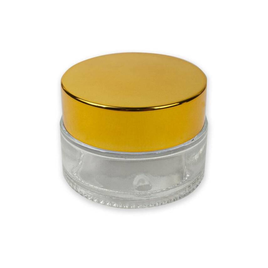 Glass Inkwell Transparent Gold Lid 20 ml - 1