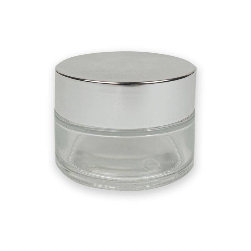 Glass Inkwell Transparent Silver Lid 20 ml - 1