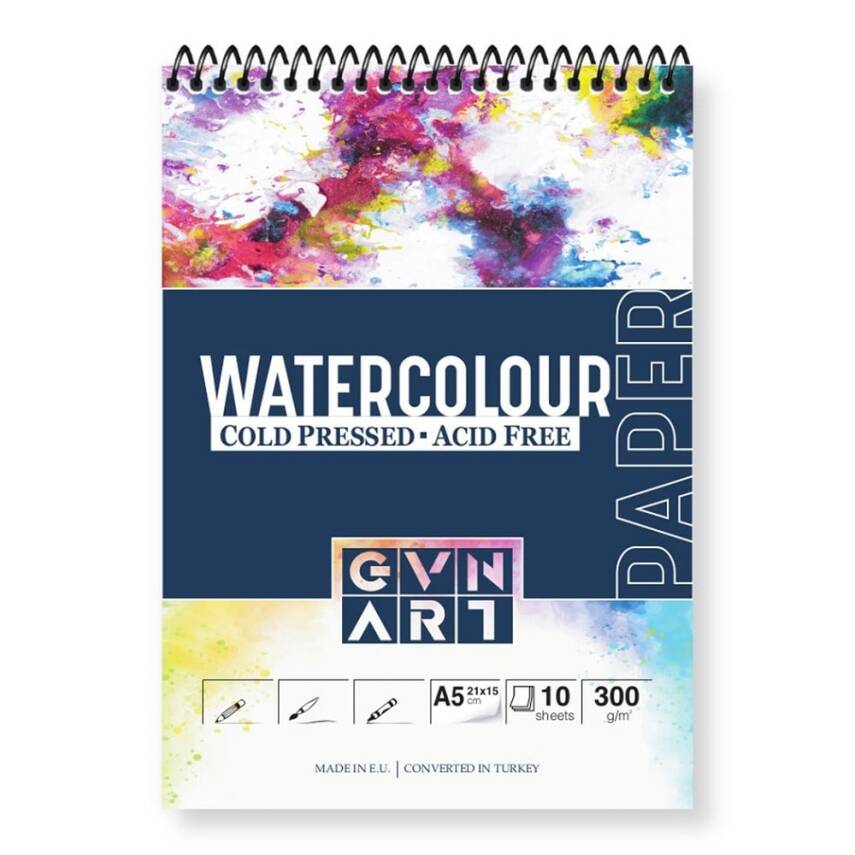 Güven Art Cold Press Watercolour Notebook 300gr A5 10 Sheets - 1