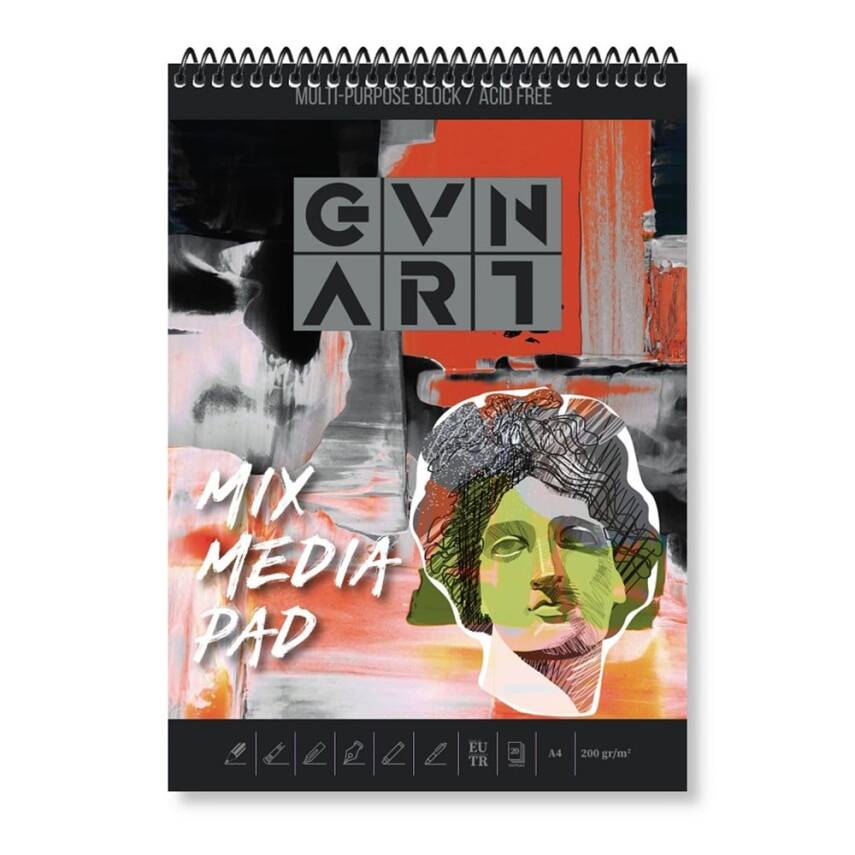 Güven Art Mix Madia Pad A4 200 gr 20 yp - 2