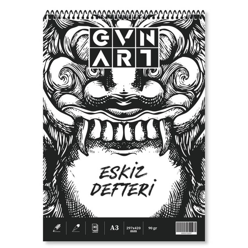 Güven Art Üstten Spiralli Ivory Eskiz Defteri 90gr A3 30 yp - 3