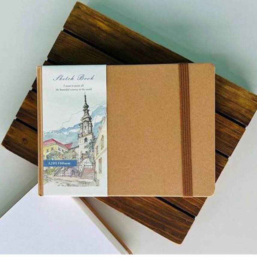 Hard Cover Sketchbook 120x160mm 38 Sheets 160Gr - 1
