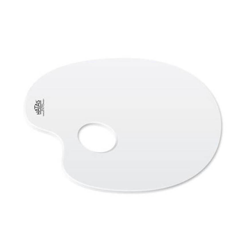 Hatas Acrylic Godless Oval Painting Palette 28X40 cm - 1