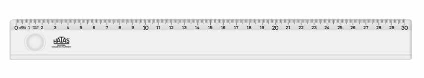 Hatas Cetvel Dar Plastik Mercekli 30 Cm 00143 - 1