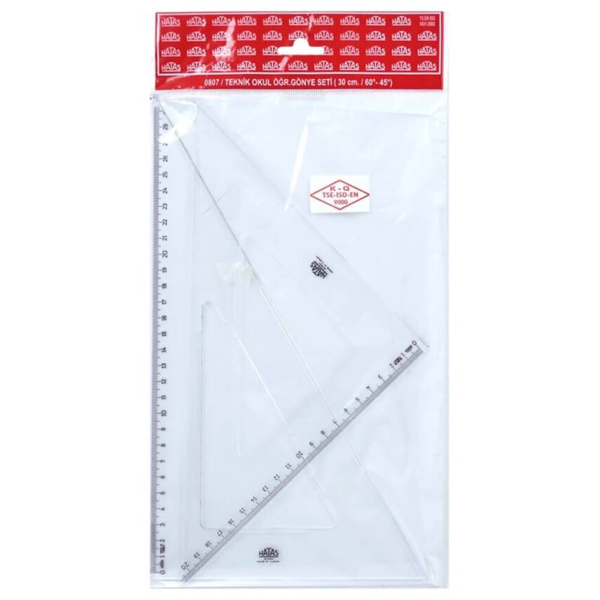Hatas Teknik Okul Öğrenci Gönye Seti 30/60-45 (0807) - 1