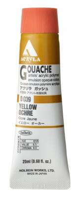 Holbein Acrylic Gouache Paint 20 ml D039 Yellow Ocher