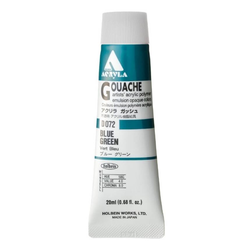 Holbein Acrylic Gouache Paint 20 ml D072 Blue Green - 1