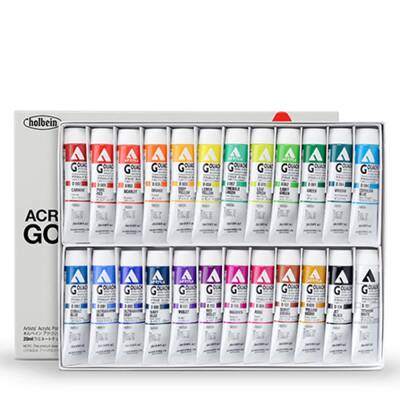 Holbein Acrylic Gouache Paint Set 24 Colors - 1