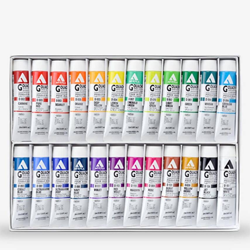 Holbein Acrylic Gouache Paint Set 24 Colors - 2
