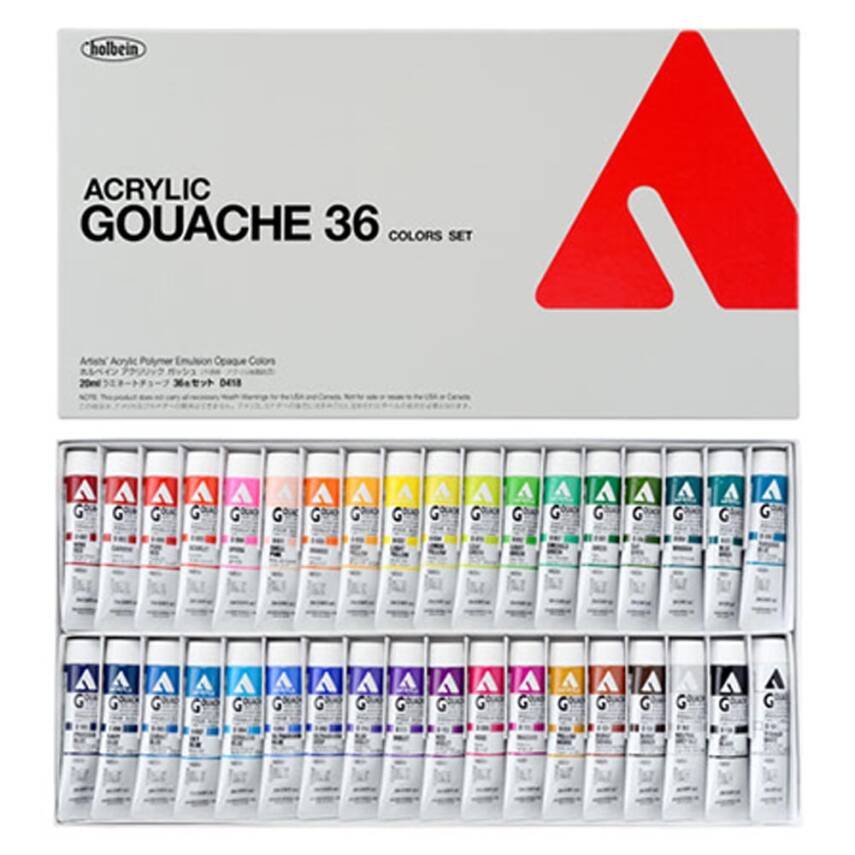 Holbein Acrylic Gouache Paint Set 36 Colors - 1